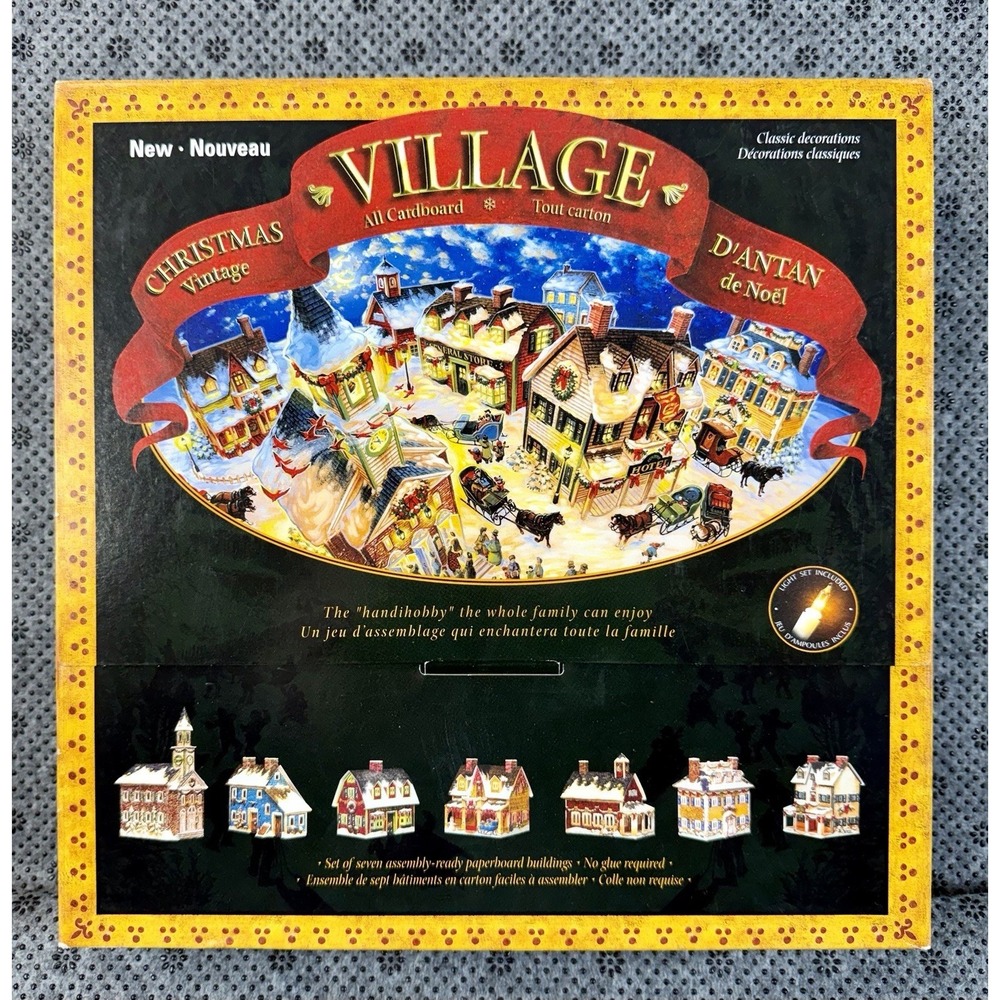 Wrebbit Christmas Village Family Craft Holiday Houses 1996 New In Box  Sleigh